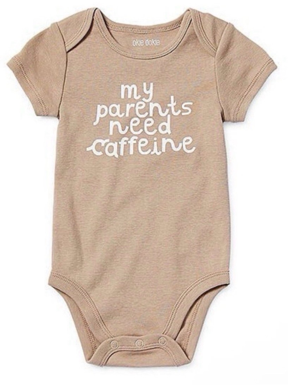 Okie Dokie Baby Bodysuit Size 18M Brown My Parents Need Caffeine